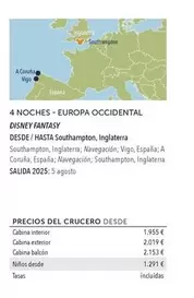 Oferta de Disney - 4 Noches - Europa Occidental por 1,95€ en Viajes El Corte Inglés