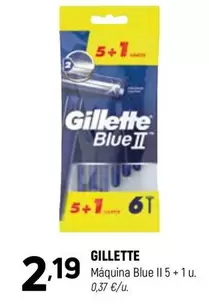 Oferta de Gillette - Maquina Blue II 5 + 1 U. por 2,19€ en Coviran