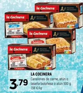 Oferta de La Cocinera - Canelones De Carne, Atun O Lasana Bolonesa O Atun por 3,79€ en Coviran