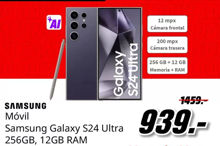 Oferta de Sam - sung Galaxy por 939€ en MediaMarkt