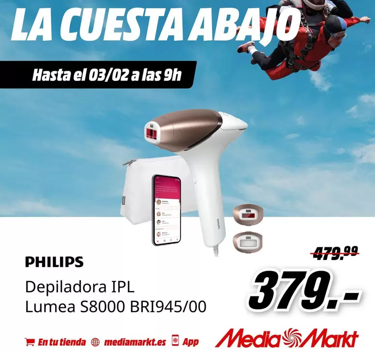 Oferta de Cuesta - Depiladora Ipl Lumea S8000 Bri945/00 por 379€ en MediaMarkt