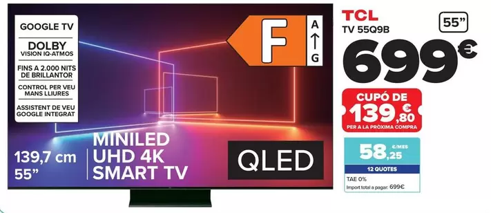 Oferta de TCL - Tv 55Q9B por 699€ en Carrefour