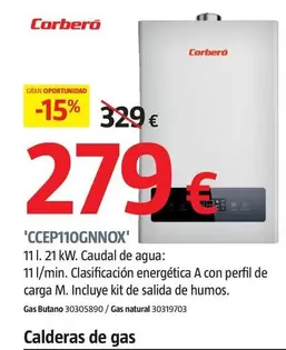 Oferta de Corberó - Calderas De Gas CCEP110GNNOX por 279€ en BAUHAUS