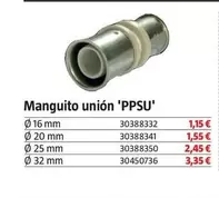 Oferta de Manguito Unión 'PPSU' por 1,15€ en BAUHAUS