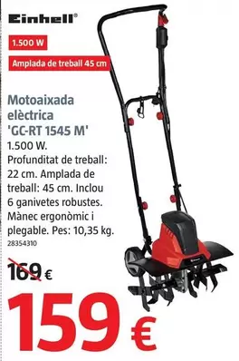 Oferta de Einhell - Motoazada Eléctrica 'GC-RT 1545 M' por 159€ en BAUHAUS