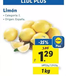 Oferta de Limón por 1,29€ en Lidl