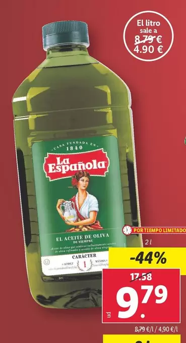 Oferta de La Española - Aceite De Oliva Intenso por 9,79€ en Lidl