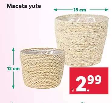 Oferta de Maceta Yute por 2,99€ en Lidl