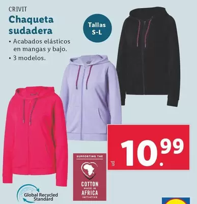 Oferta de Crivit - Chaqueta Sudadera por 10,99€ en Lidl