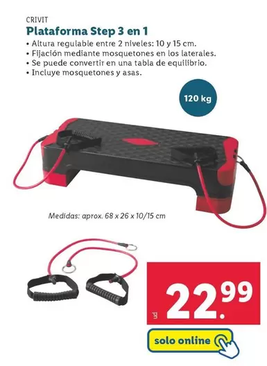 Oferta de Crivit - Plataforma Step 3 En 1 por 22,99€ en Lidl