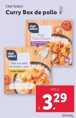 Oferta de Chef Select - Curry Box De Pollo por 3,29€ en Lidl