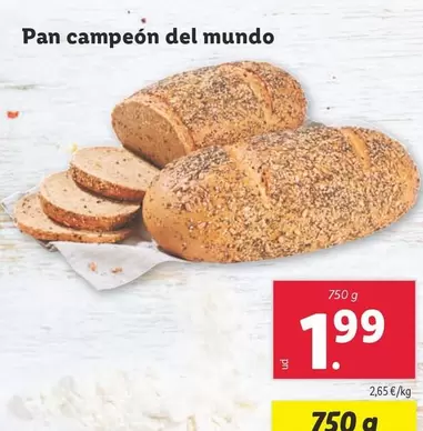 Oferta de Pan Campeón Del Mundo por 1,99€ en Lidl