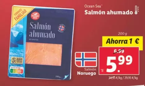 Oferta de Ocean Sea - Salmón Ahumado por 5,99€ en Lidl