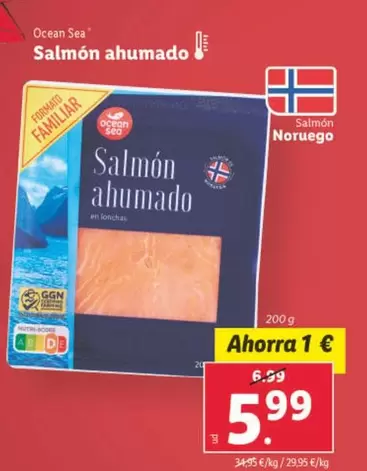 Oferta de Ocean Sea - Salmón Ahumado por 5,99€ en Lidl