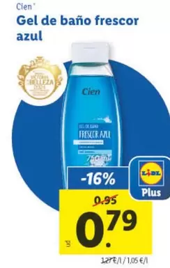 Oferta de Cien - Gel De Bano Frescor Azul por 0,79€ en Lidl