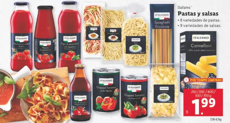 Oferta de Italiamo - Pastas Y Salsas por 1,99€ en Lidl