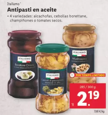 Oferta de Italiamo - Antipasti En Aceite por 2,19€ en Lidl