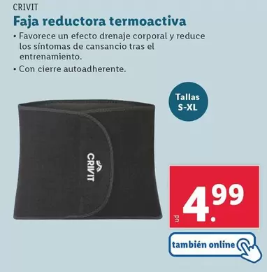 Oferta de Crivit - Faja Reductor Termoactiva por 4,99€ en Lidl