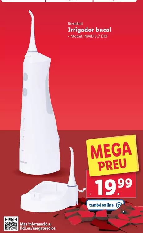 Oferta de Nevadent - Irrigador Bucal por 19,99€ en Lidl