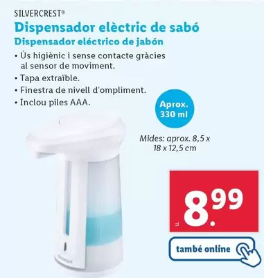 Oferta de SilverCrest - Dispensador Electrico De Jabón por 8,99€ en Lidl