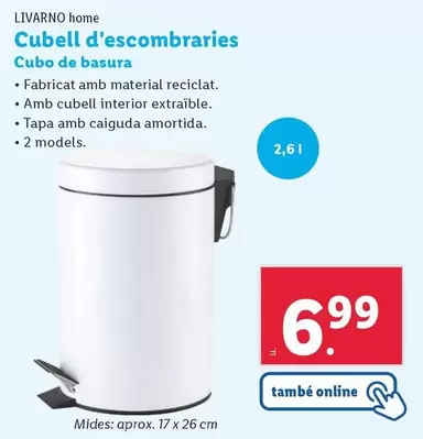 Oferta de Livarno - Cubo De Basura por 6,99€ en Lidl