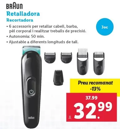 Oferta de Braun - Recortadora por 32,99€ en Lidl