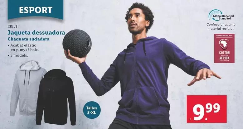 Oferta de Crivit - Chaqueta sudadera por 9,99€ en Lidl