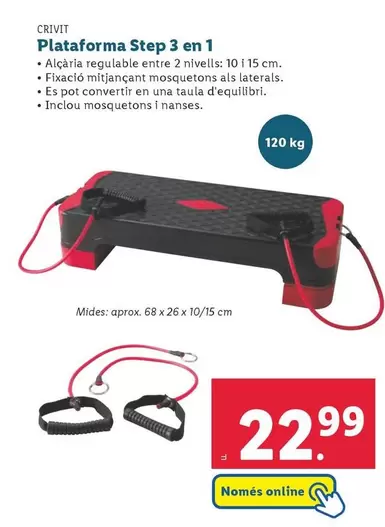 Oferta de Crivit - Plataforma Step 3 En 1 por 22,99€ en Lidl