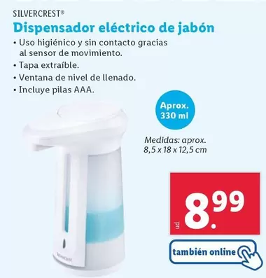 Oferta de SilverCrest - Dispensador Electrico De Jabón por 8,99€ en Lidl