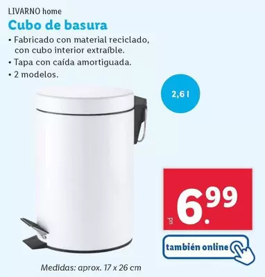 Oferta de Livarno Home - Cubo De Basura por 6,99€ en Lidl