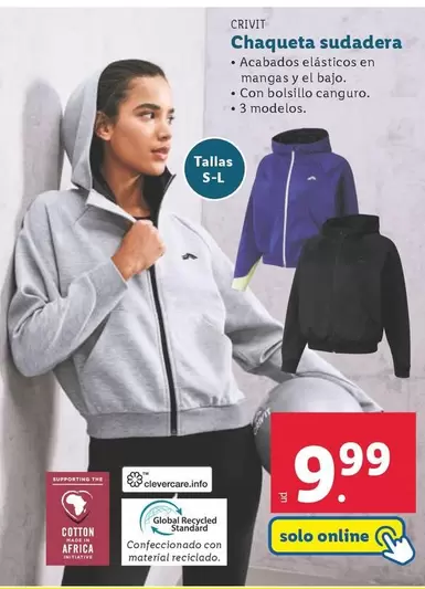 Oferta de Crivit - Chaqueta Sudadera por 9,99€ en Lidl