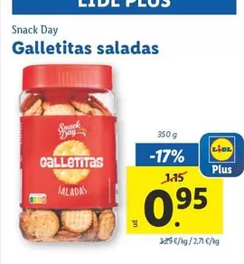 Oferta de Snack Day - Galletitas Saladas por 0,95€ en Lidl