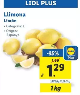 Oferta de Limon por 1,29€ en Lidl