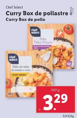 Oferta de Chef Select - Curry Box De Pollo por 3,29€ en Lidl