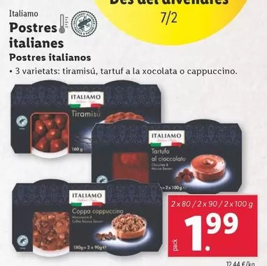 Oferta de Italiamo - Postres Italianos por 1,99€ en Lidl