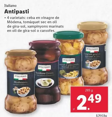 Oferta de Italiamo - Antipasti por 2,49€ en Lidl