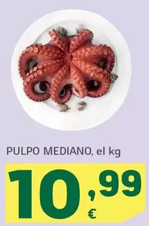 Oferta de Pulpo Mediano por 10,99€ en HiperDino