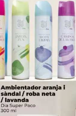 Oferta de Dia Super Paco - Ambientador Pomelo Y Sandalo / Ropa Limpia / Lavanda por 1€ en Dia