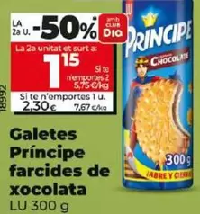 Oferta de Lu - Galletas Principe Rellenas De Chocolate por 2,3€ en Dia