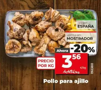 Oferta de Pollo Para Ajillo por 3,56€ en Dia