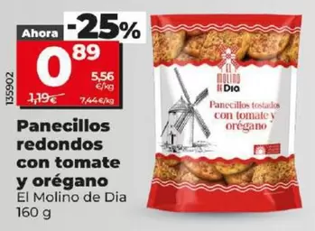 Oferta de El Molino De Dia - Panecillos Redondos Con Tomate Y Oregano por 0,89€ en Dia