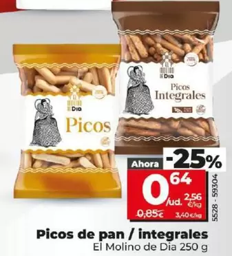 Oferta de El Molino De Dia - Picos De Pan / Integrales por 0,64€ en Dia