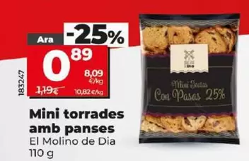 Oferta de El Molino De Dia - Mini Tostas Con Pasas por 0,89€ en Dia