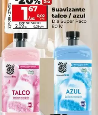 Oferta de Dia Super Paco - Suavizante Talco / Azul  por 1,67€ en Dia