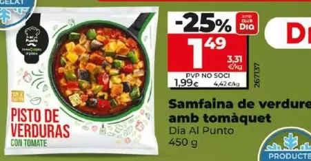 Oferta de Dia Al Punto - Pisto De Verduras Con Tomate por 1,49€ en Dia