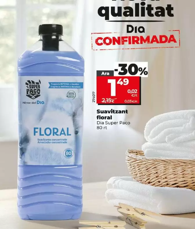 Oferta de Dia Super Paco - Suavizante Floral por 1,49€ en Dia