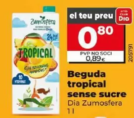 Oferta de Dia Zumosfera - Bebida Tropical Sin Azucar por 0,8€ en Dia