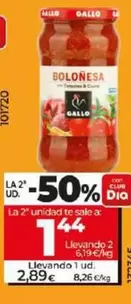 Oferta de Gallo - Salsa Bolonesa por 2,99€ en Dia