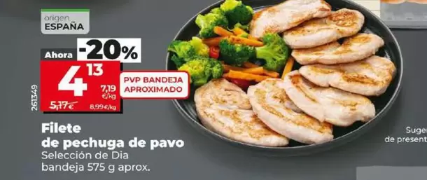 Oferta de Seleccion De Dia - Filete De Pechuga De Pavo por 4,39€ en Dia