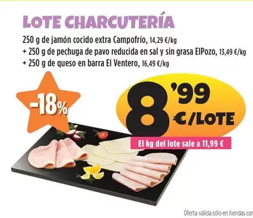 Oferta de Lote Charcuteria por 8,99€ en Ahorramas